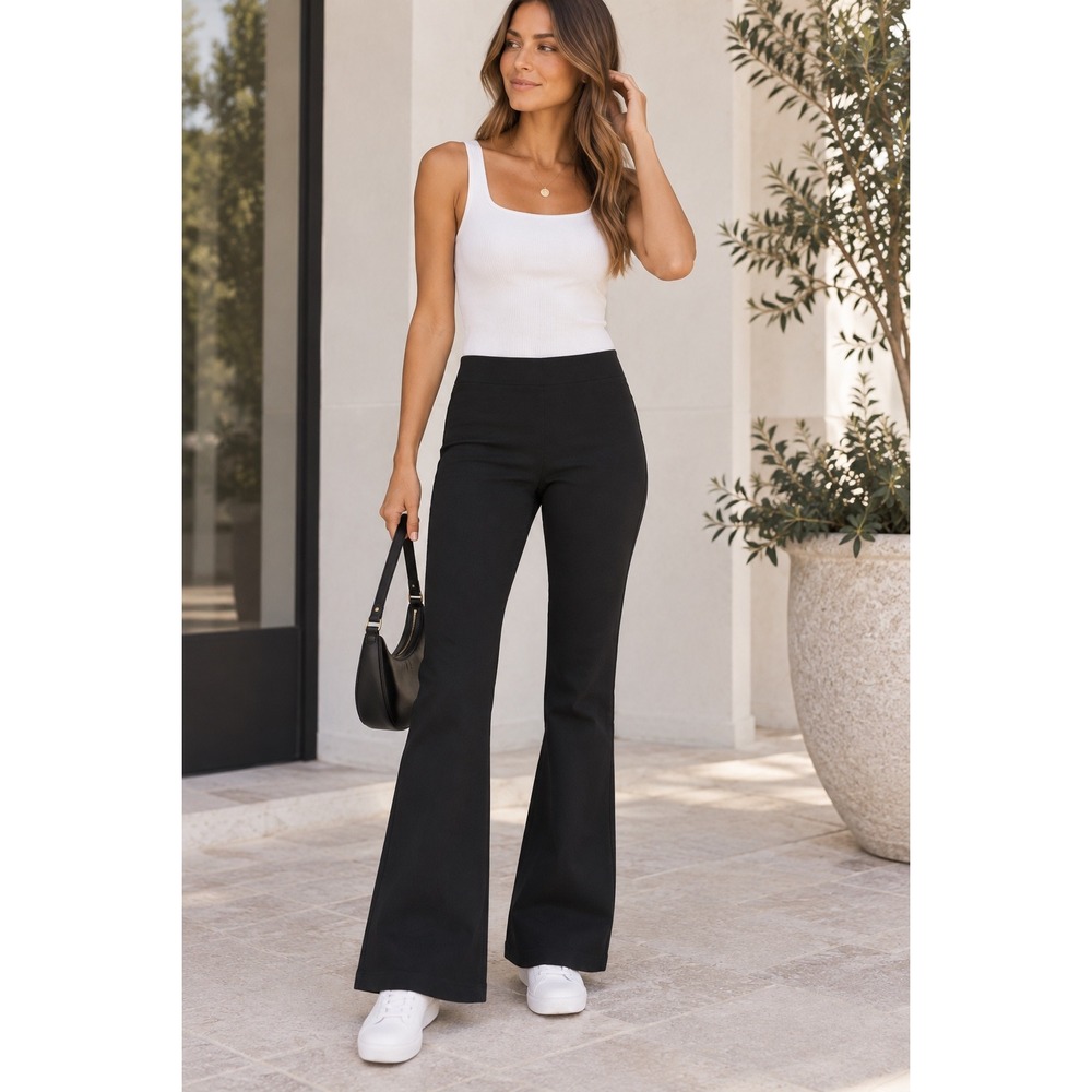 Aritzia Wilfred Free Goodtime Pants Size 2 Black Pull On Flare Stretch